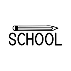 School typography clip art design on plain white transparent isolated background for card, shirt, hoodie, sweatshirt, apparel, tag, mug, icon, poster or badge