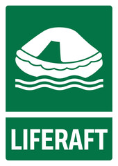 ISO emergency and first aid safety signs_liferaft portrait size a4/a3/a2/a1