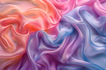 Obraz premium Softly draped silk fabric with a subtle sheen in serene pastel hues