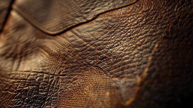 Exploring the intricate texture of animal hide during an artisan workshop in a rural village