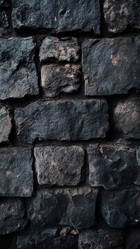 Close-up of textured dark stone wall