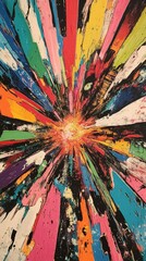 explosion of vibrant colors in dynamic abstract art