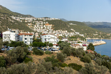 Obraz premium Turkey. Kash. Top view of the city buildings.