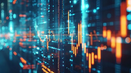 Naklejka premium Abstract digital representation of data and technology with blue tones.