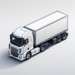 transport truck illustration minimalist and pixelated