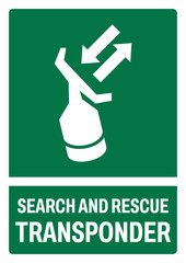 ISO emergency and first aid safety signs text variation_search and rescue transponder portrait size a4/a3/a2/a1