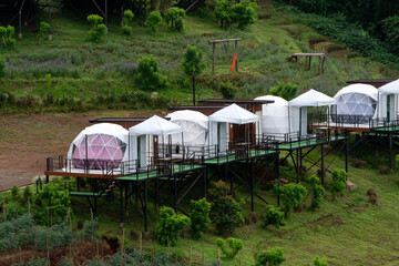 Geodesic dome camping Tents in Chiang Mai, Thailand.