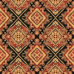 Textile repeat pattern of Thai fabric patterns, seamless