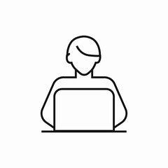 man laptop employee icon sign vector