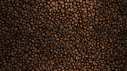 a close-up photo pattern, macro shot, top-down view of coffee beans, filling the entire frame with a focus on the intricate details of the food items