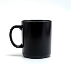 Black cup isolated on white background.