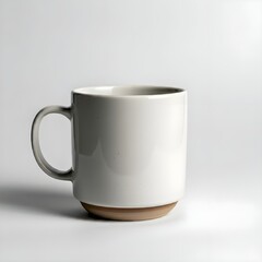 beige cup isolated on white background.