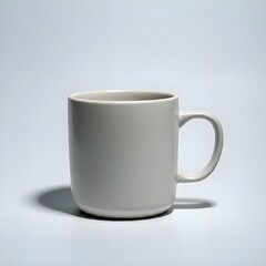 Obraz premium beige cup isolated on white background.