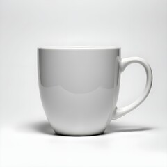 White cup isolated on white background.