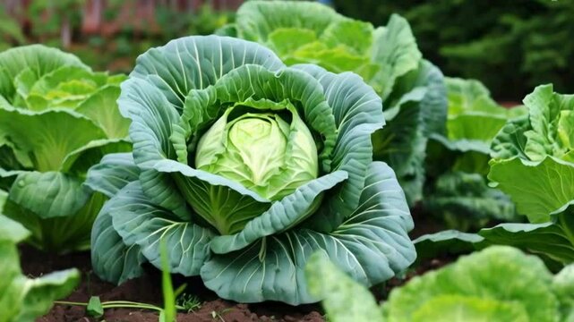 cabbage growing in the garden