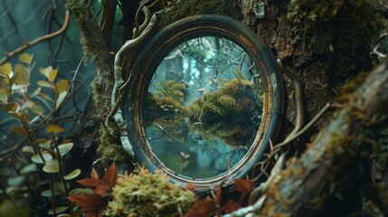SMagical Mirror Unveiling Reflections of Alternate Realities Where Everything Is Reversed, Providing a Fantastical Glimpse into Parallel Dimensions