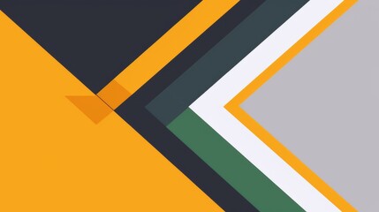 Geometric Shapes, Red and White Arrow,  and White Text Box.