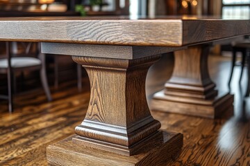 Rustic Farmhouse Dining Table with Solid Oak Top and Unique Grain Pattern Handcrafted Wood Table for Kitchen, Dining Room, or Gathering Space Natural Finish, Durable and Stylish