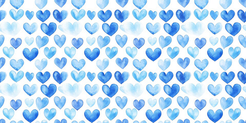 arctic blue and sapphire color hearts seamless pattern, clean surface texture, white background