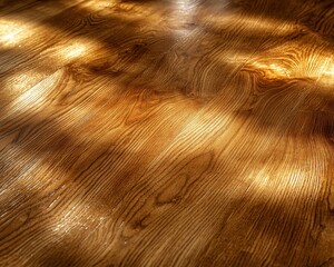 Warm Natural Light Illuminates Polished Planks of Solid Cherry Wood with a Fine Straight Grain, Creating a Rich and Luxurious Look for Your Home, Office or Commercial Space