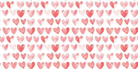 blush and salmon pink color hearts seamless pattern, clean surface texture, white background