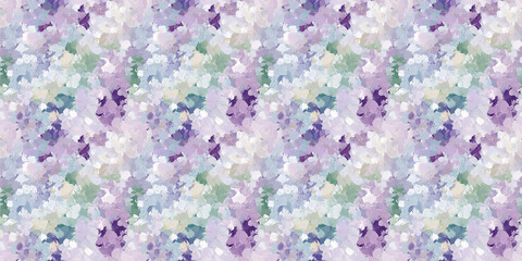 Obraz premium dreamy and clean abstract pattern of lilacs in a naive impressionistic style with gouache