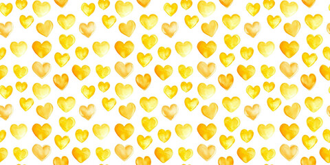 lemon chiffon and marigold color hearts seamless pattern, clean surface texture, white background