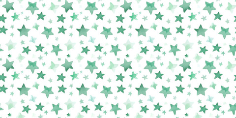 mint and forest green color stars seamless pattern, clean surface texture, white background
