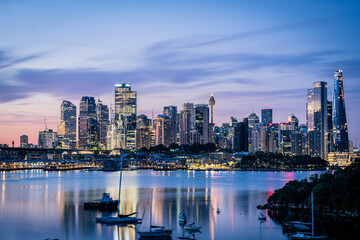 Naklejka premium Sydney Skyline taken from Berry's Bay, NSW, Australia