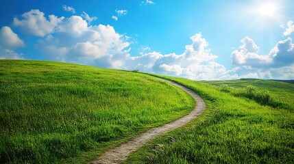 Obraz premium * Clear path with markers indicating success and career growth