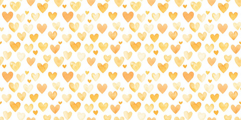pale yellow and peach color hearts seamless pattern, clean surface texture, white background