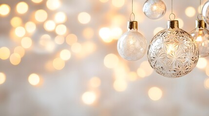 Christmas Ornament Bokeh Background
