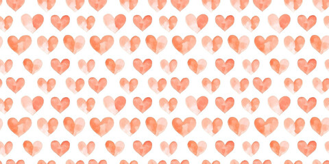 peach and apricot color hearts seamless pattern, clean surface texture, white background