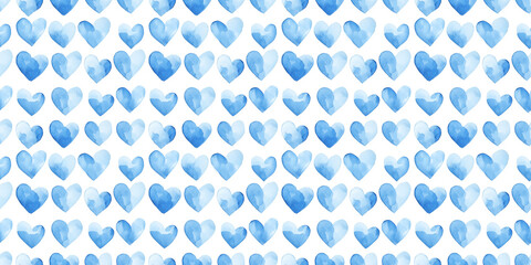 powder blue and lapis color hearts seamless pattern, clean surface texture, white background