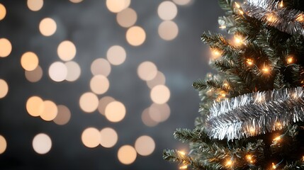 Obraz premium Christmas Tree Lights Bokeh Background