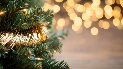 Obraz premium Christmas Tree Lights Bokeh Background