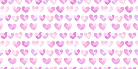 soft pink and lavender color hearts seamless pattern, clean surface texture, white background