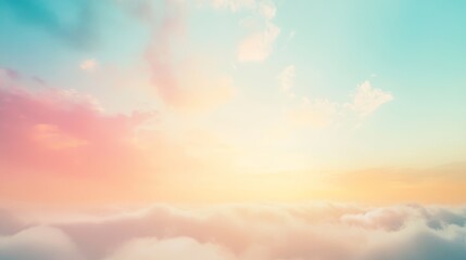Obraz premium Pastel Sky with Clouds and Sunlight