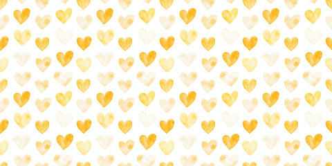 vanilla and honey color hearts seamless pattern, clean surface texture, white background