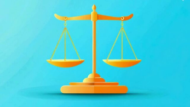 scales of justice isolated on blue 