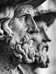 close-up of weathered stone sculpture
