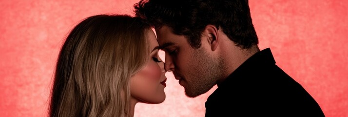 romantic couple in intimate embrace