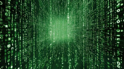 Digital binary code matrix background