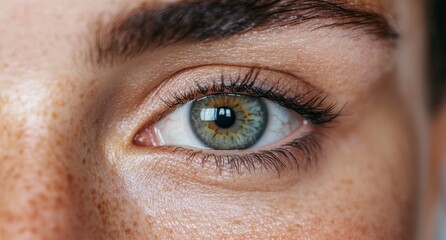 Fototapeta premium close-up of a human eye with long eyelashes