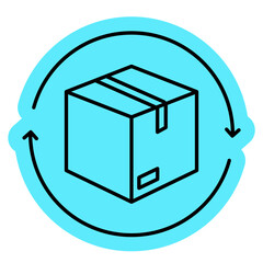 Delivery box for logistics icon
