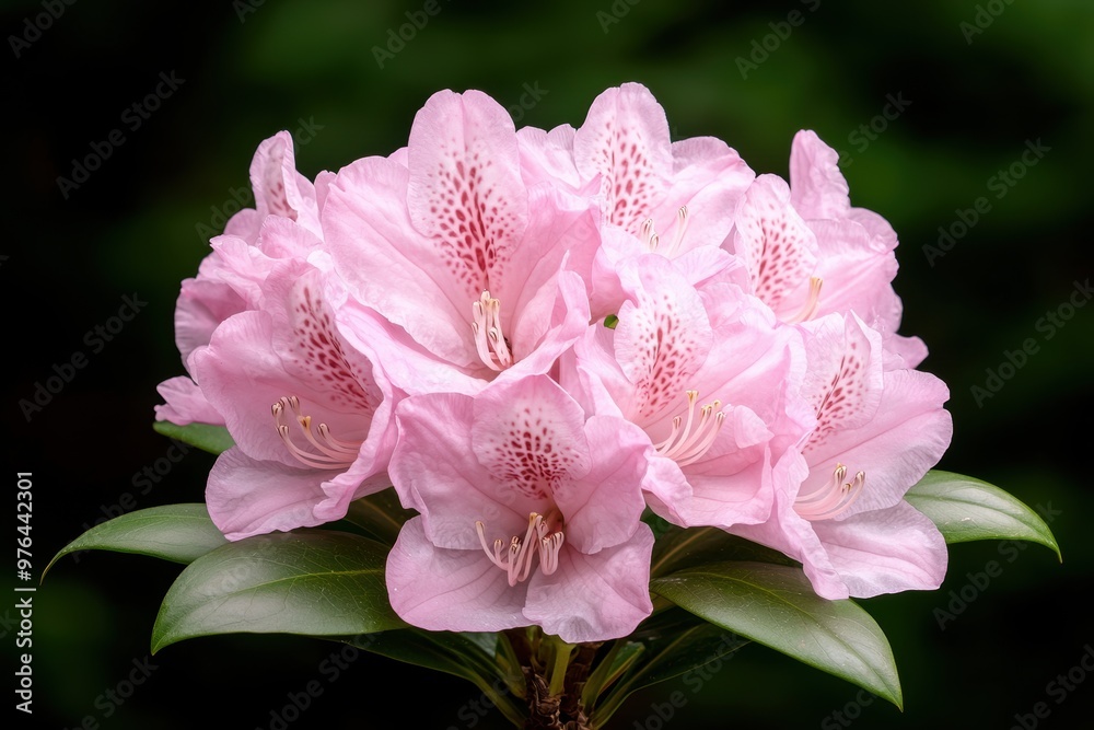 Sticker Vibrant pink rhododendron flowers in bloom