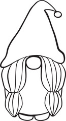 Funny and funny vector black and white gnomes 