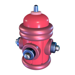 Naklejka premium Fire Hydrant 3D Illustration Icon