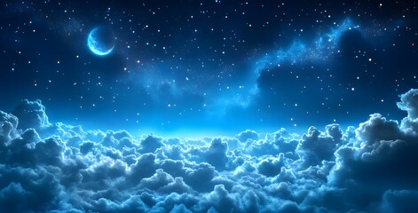 sky with stars and clouds