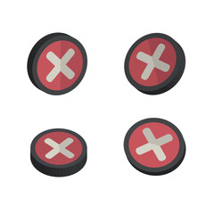 Obraz premium 3d cancel buttons realistic vector concept